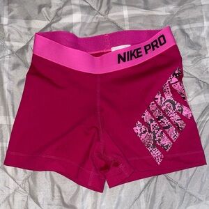 Pink Nike Pro Shorts